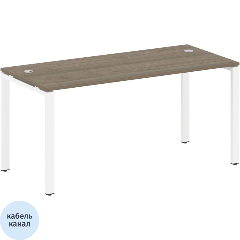 Изображение товара Стол прямой Metal System Style БП.СП-4 (вяз благородный/белый, 1600х720х750 мм)