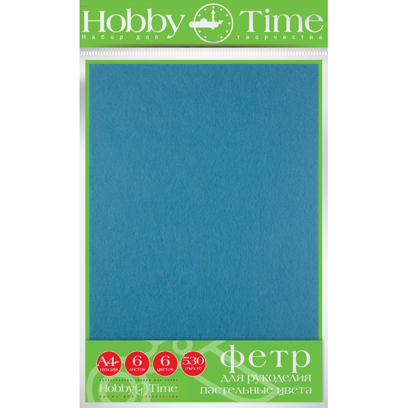 Изображение товара Набор фетра Hobby Time пастельные цвета 6 листов для рукоделия