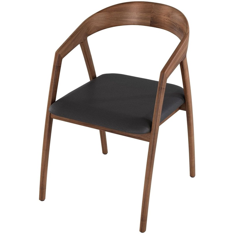 Изображение товара Стул обеденный Бридж чёрный из экокожи и массива дерева, современный дизайн