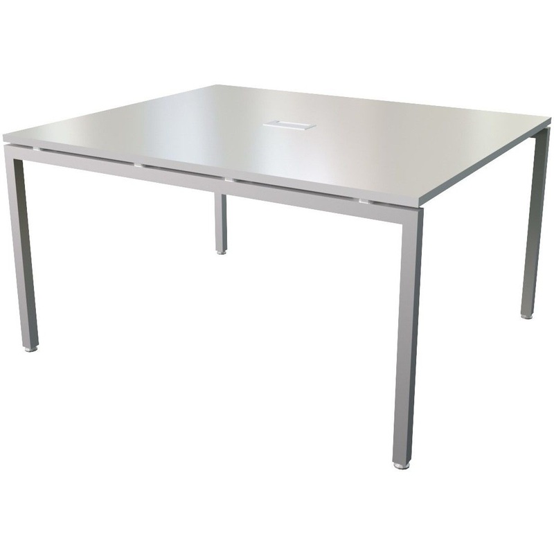 Изображение товара Стол для переговоров Steel 11701 с подрозетником (белый, 1200х1430х762 мм)