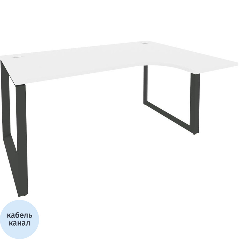 Изображение товара Стол эргономичный ONIX-О правый белый бриллиант 1580х1180х750 мм