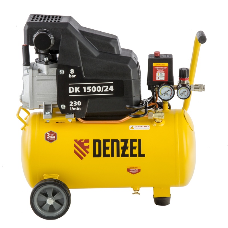 Изображение товара Компрессор воздушный DENZEL DK1500/24 с производительностью 230 л/мин