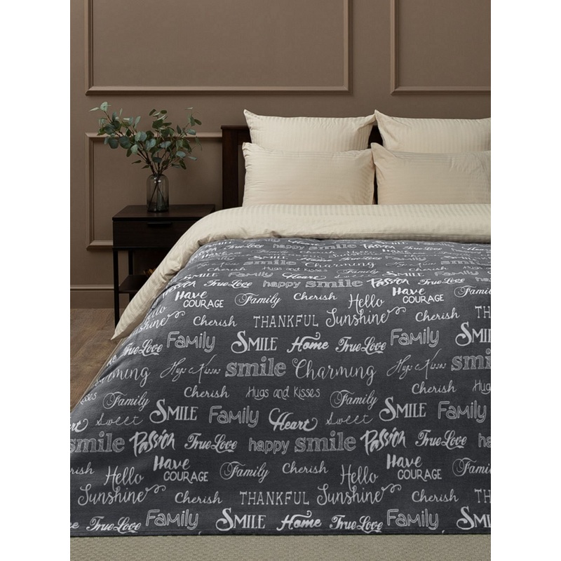 Изображение товара Плед Texrepublic Absolute фланель 150x200 см серый белый мягкий уютный