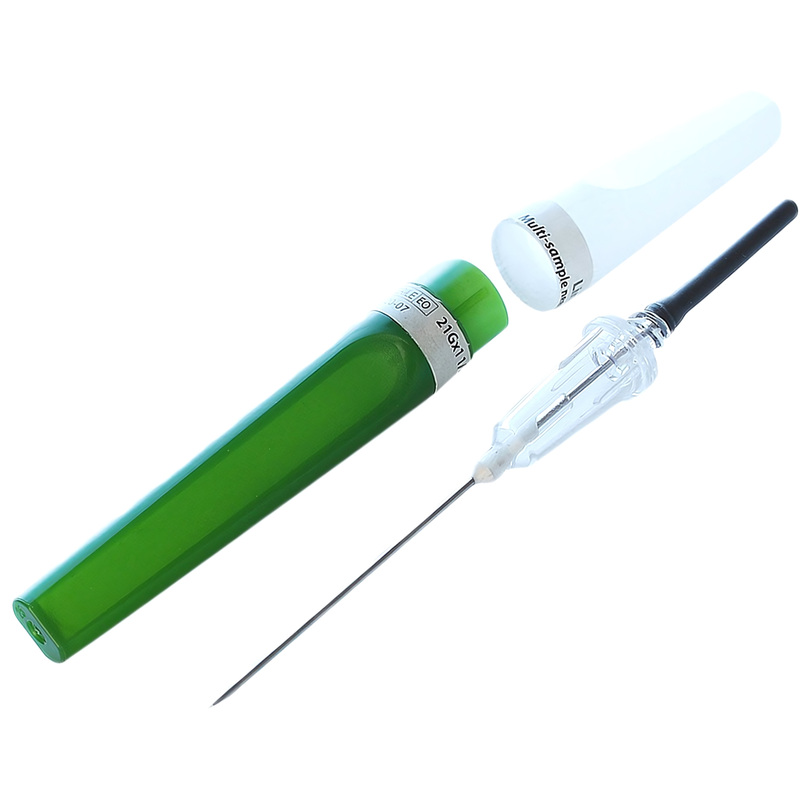 Изображение товара Игла двусторонняя Lind-Vac 21G 0.8x38 мм зеленая с визуальной камерой (50 штук в упаковке)