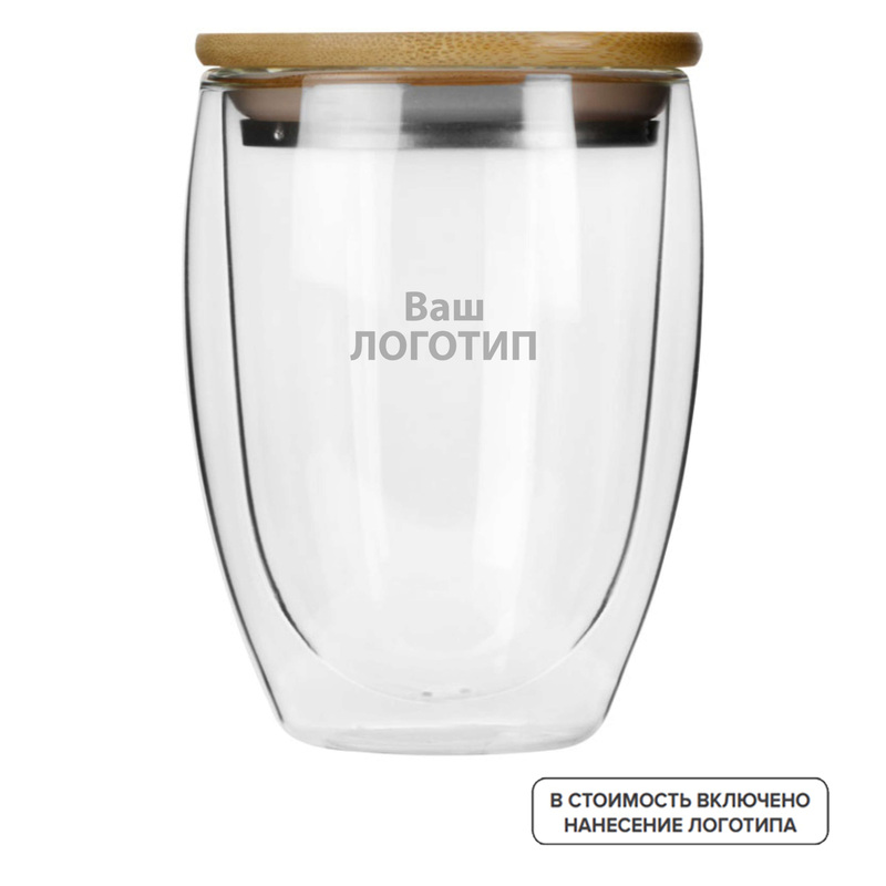 Изображение товара Стакан Valday бамбук стекло 350 мл с гравировкой 50 шт