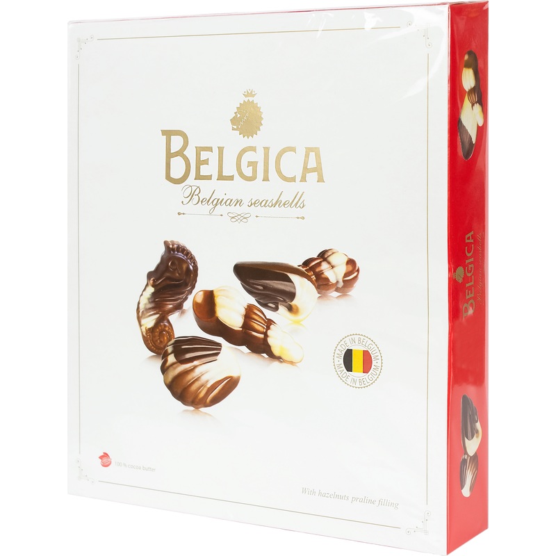 Изображение товара Конфеты шоколадные Belgica Seashells с начинкой пралине 190 г