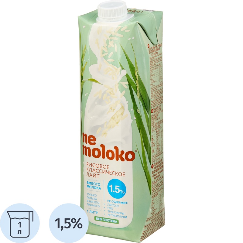 Изображение товара Напиток растительный Nemoloko классический лайт рисовый 1 л