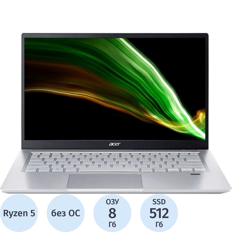 Изображение товара Ноутбук Acer Swift 3 SF314-43-R16V 14 дюймов AMD Ryzen 5 8Гб SSD 512Гб