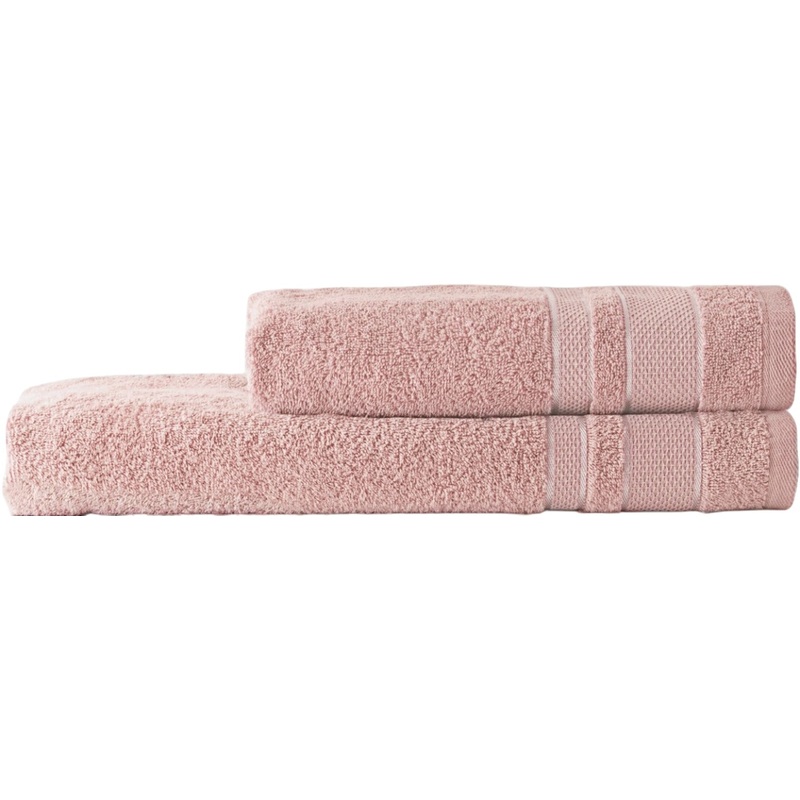 Изображение товара Набор полотенец махровых Кристи 2 штуки 50х90/70х130 см 420 г/кв.м пудровый
