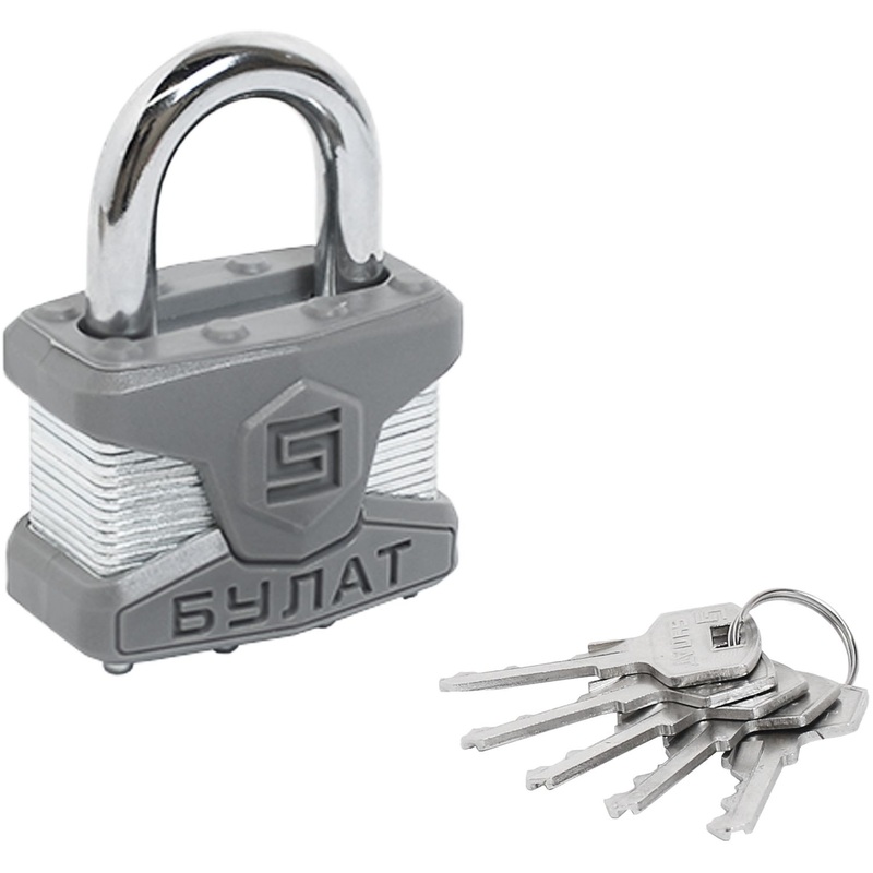 Изображение товара Замок навесной Булат ВС 0150 ПЛ 56.2 мм серый Изображение товара Замок навесной Булат ВС 0150 ПЛ 56.2 мм серый