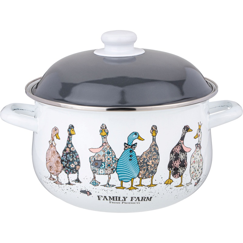 Изображение товара Кастрюля AGNESS FAMILY FARM (934-623) 3,6 л эмалированная сталь с крышкой
