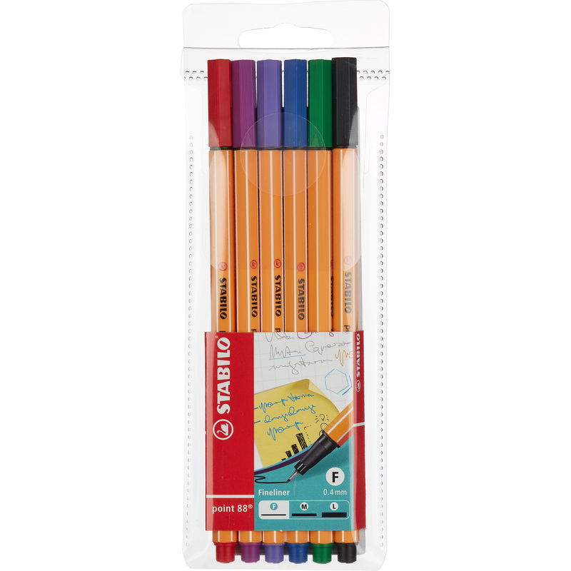 Изображение товара Набор линеров Stabilo Point 88 из 6 цветов с толщиной 0.4 мм