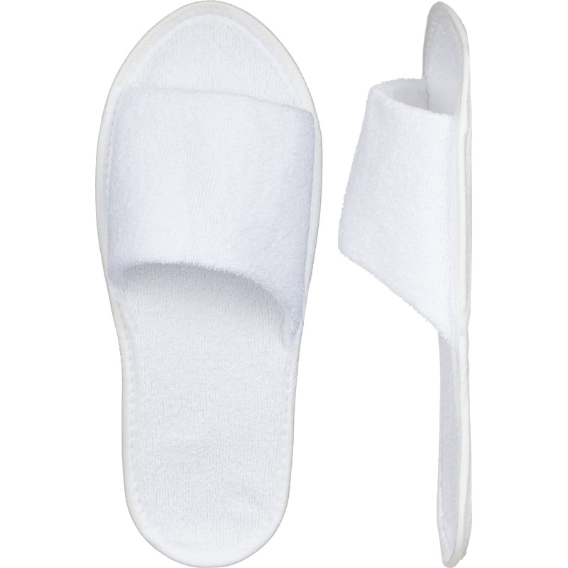 Изображение товара Тапочки одноразовые махровые Эконом Лайт хлопок открытый мыс подошва 3 мм белые (200 пар в упаковке)