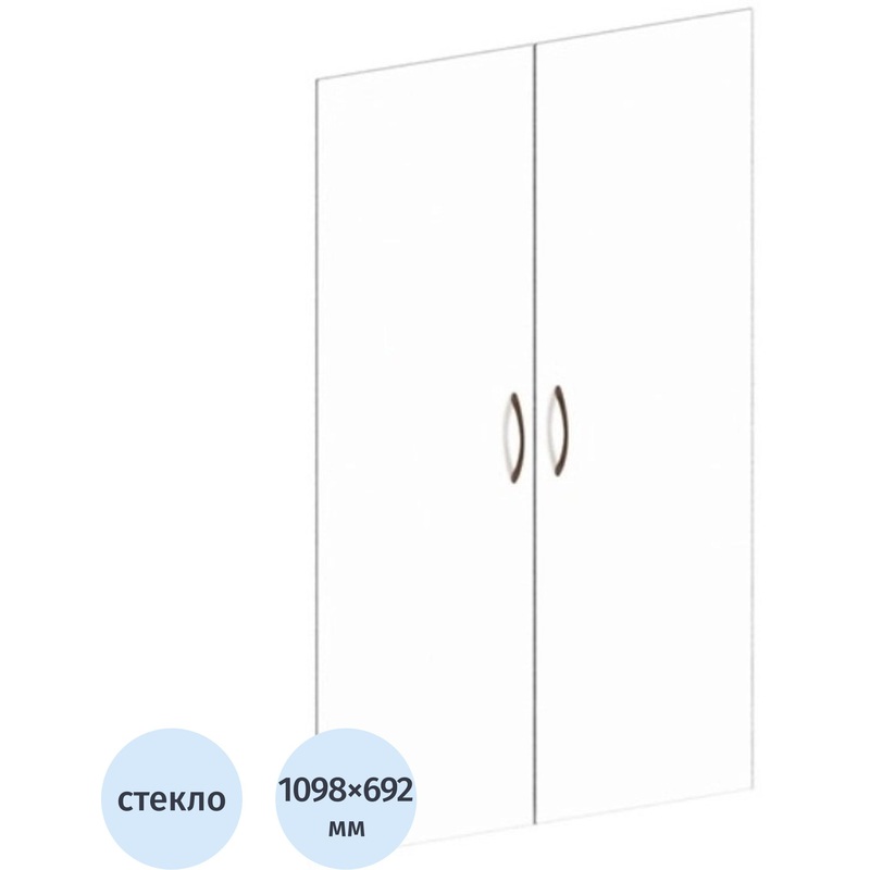 Изображение товара Двери низкие Канц ДК35 стеклянные прозрачные (692х1098 мм, 2 штуки)