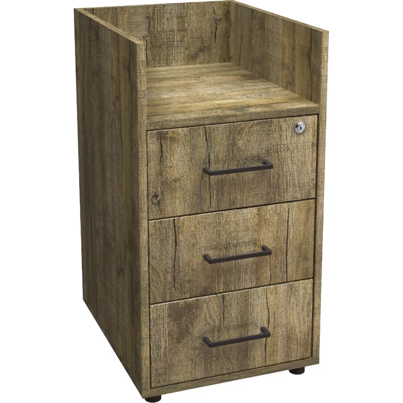 Изображение товара Тумба приставная ТП50 с замком без топа (дуб самдал, 400х500х728 мм, 3 ящика)