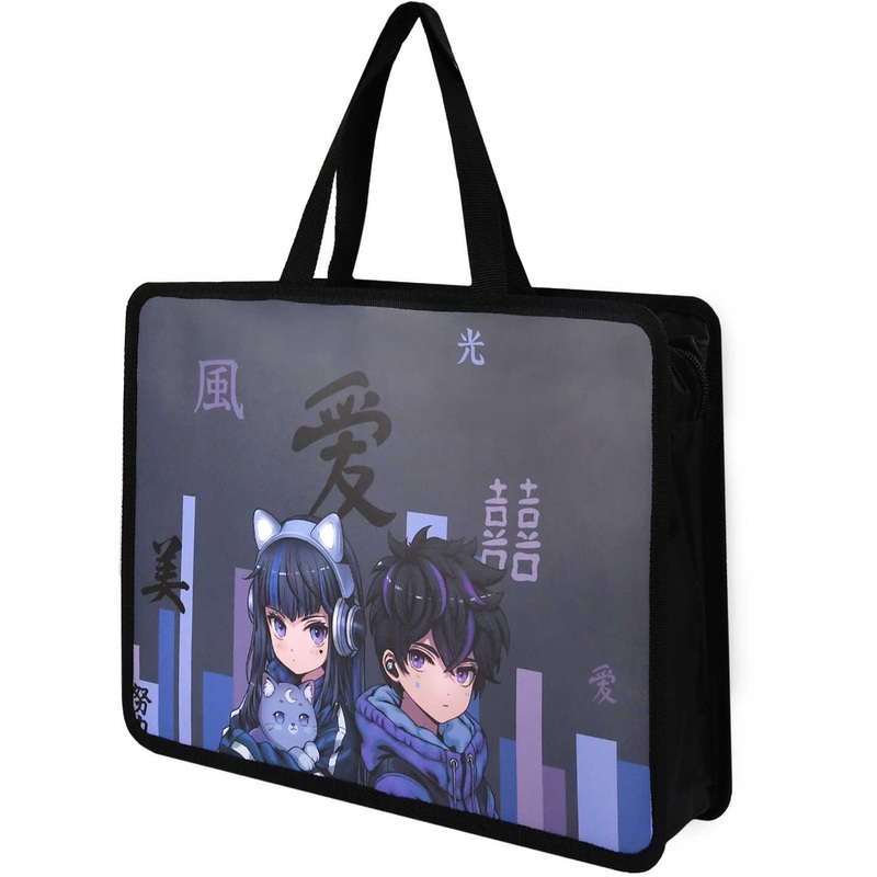 Изображение товара Папка для тетрадей Феникс+ Кибер Аниме А4 с 1 отделением на молнии с ручками