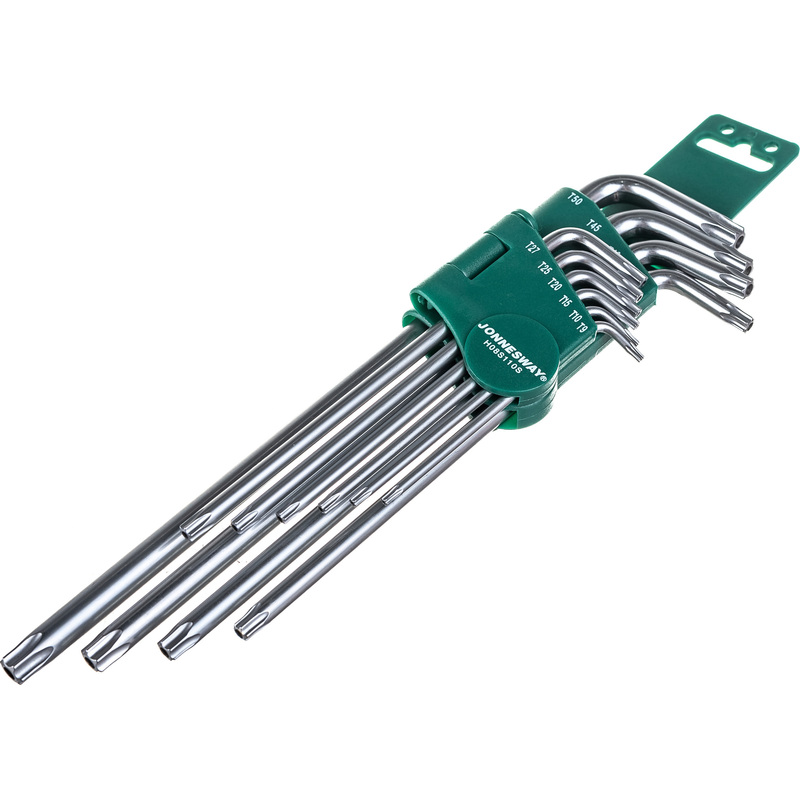 Изображение товара Набор ключей TORX Jonnesway Т9-Т50 10 предметов, г-образный, сталь