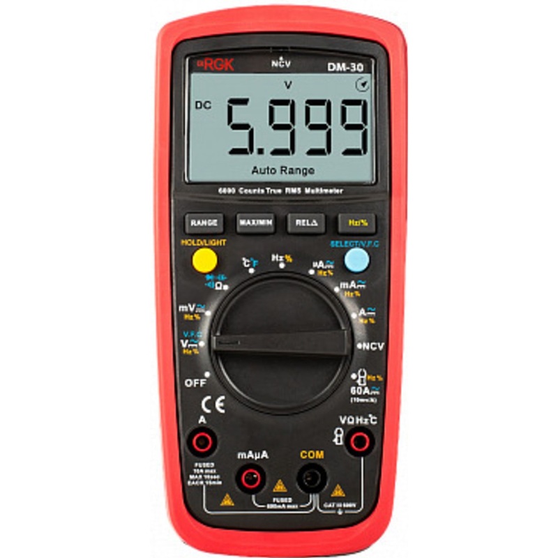 Изображение товара Цифровой мультиметр RGK DM-30 с поверкой для профессиональных измерений