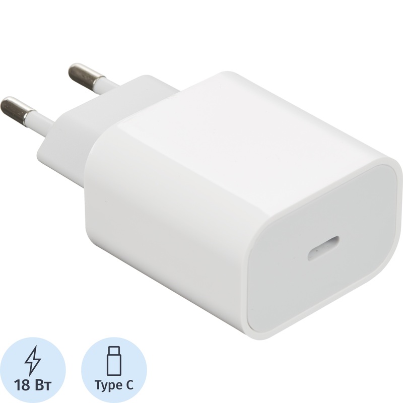 Изображение товара Сетевое зарядное устройство BigTech 18 Вт USB Type-C для мобильных устройств