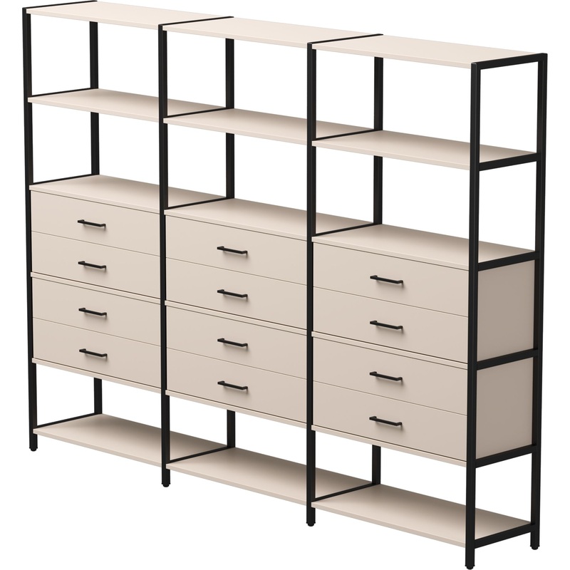 Изображение товара Стеллаж для документов EVO 254ST10GU9005 кашемир/чёрный 2440х385х1840 мм