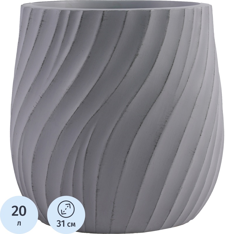 Изображение товара Кашпо Idealist lite Велюр 20 л светло-серое