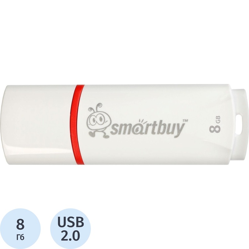 Изображение товара Флешка USB 2.0 8 ГБ SmartBuy Crown (SB8GBCRW-W)