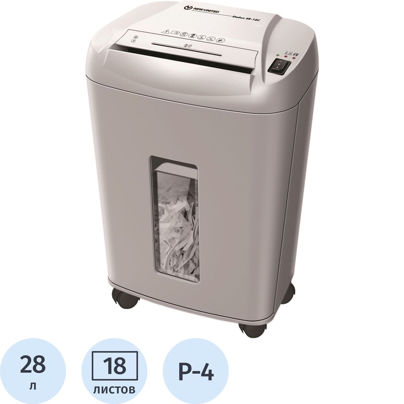 Изображение товара Шредер (уничтожитель документов) New United Etalon ER-18C 4-й уровень секретности объем корзины 28 л