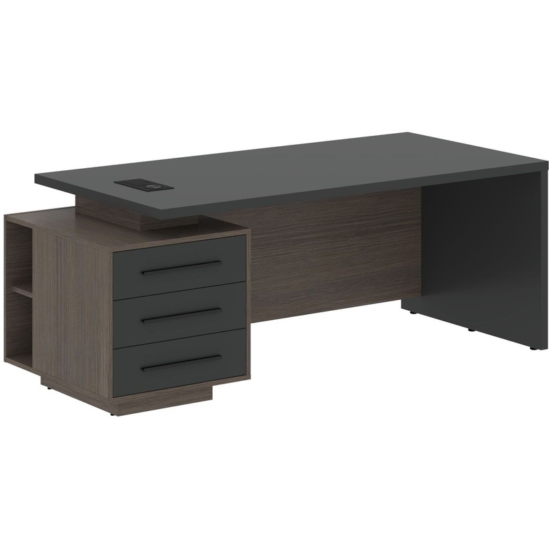 Изображение товара Офисный стол Velion VCT 2090(L) с тумбой и зарядной станцией белорусского производства