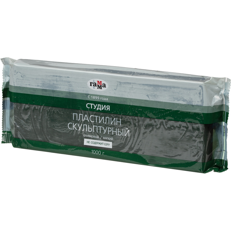 Изображение товара Скульптурный пластилин Гамма Студия зелёный 1000 г мягкий для лепки