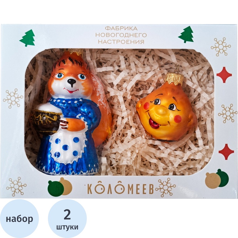 Изображение товара Набор игрушек ёлочных Коломеев Волшебная сказка стекло (2 штуки в упаковке, НФ-2331) Изображение товара Набор игрушек ёлочных Коломеев Волшебная сказка стекло (2 штуки в упаковке, НФ-2331)