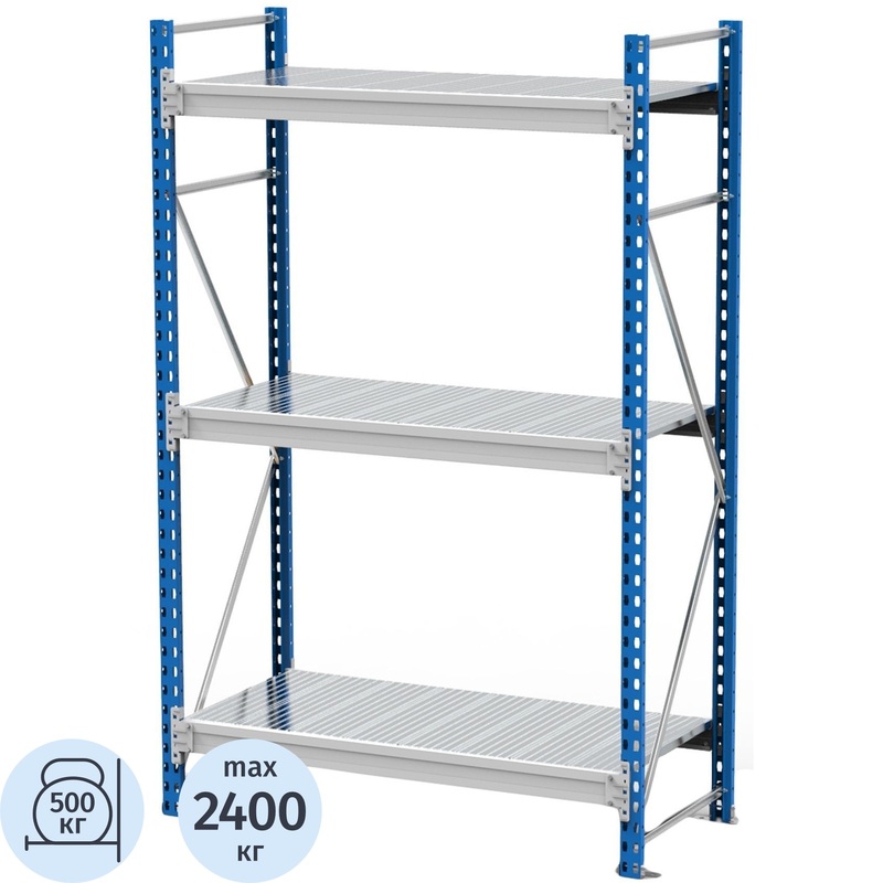 Изображение товара Металлический стеллаж 3 полки 1200x1000x2000 мм Металл-Завод SGR-V-12103-2.0