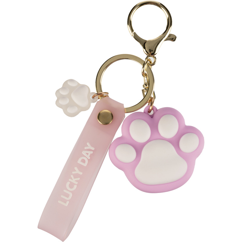 Изображение товара Брелок Лапка фиолетовый для рюкзаков и сумок