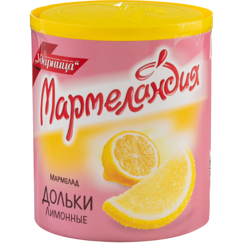 Изображение товара Мармелад Мармеландия лимонные дольки 250 г натуральный цитрусовый сладкий деликатес