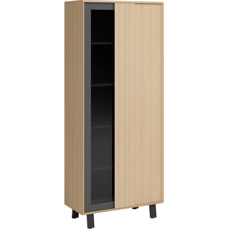 Изображение товара Шкаф для документов Avizo Easy to lead 145H005 со стеклом (дуб парма/графит, 802х400х1944 мм)