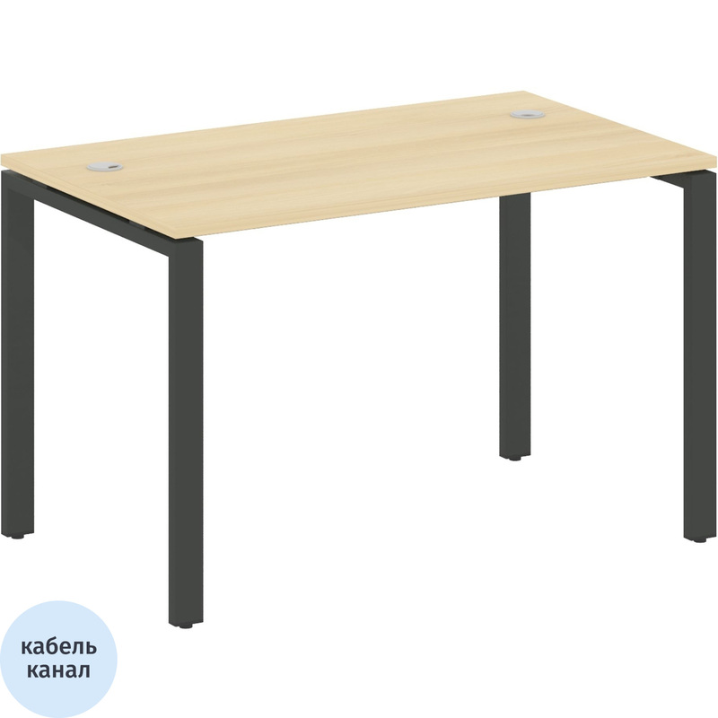 Изображение товара Стол прямой Metal System Style БП.СП-2 (акация лорка/антрацит, 1200х720х750 мм)