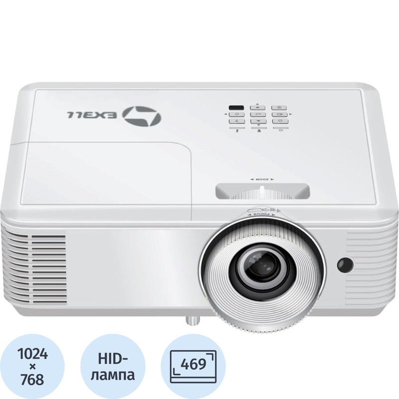 Изображение товара Проектор ExellTECH EXD101W с технологией DLP 1024x768 3800 лм 3D