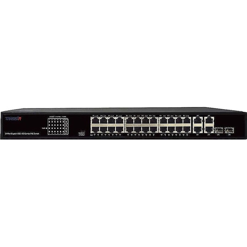 Изображение товара Коммутатор TRASSIR TR-NS14282С-370-24POE 28 портов, PoE, 56 Гбит/с, металлик, Китай