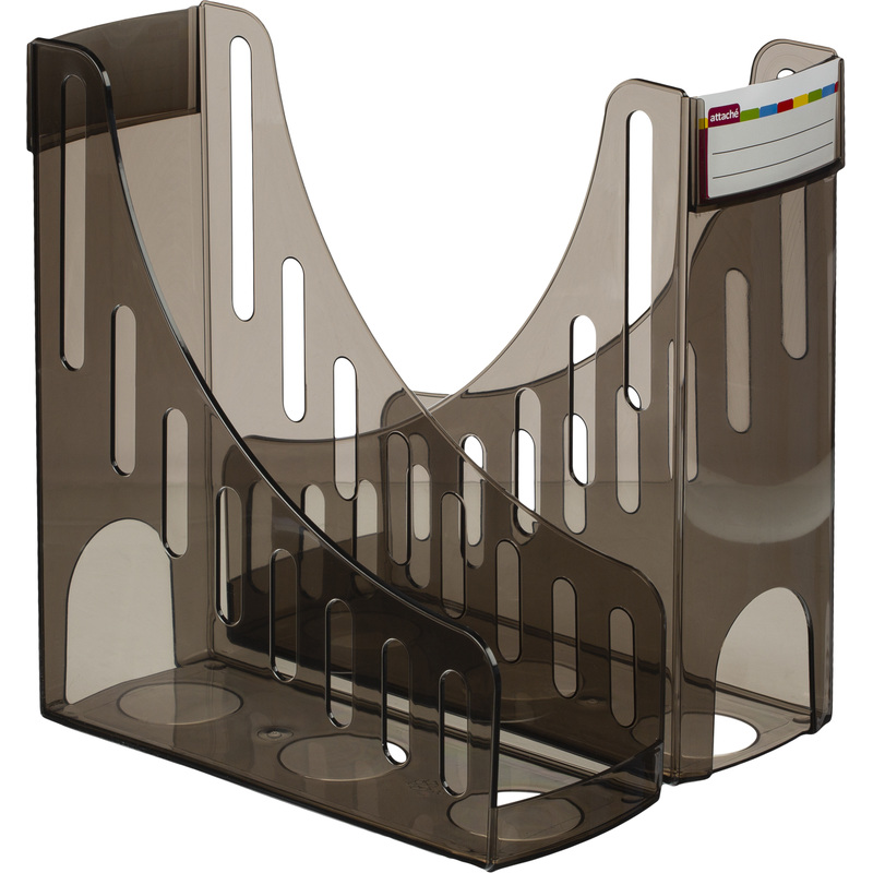 Изображение товара Вертикальный пластиковый лоток для бумаг Attache 2 шт черный прозрачный