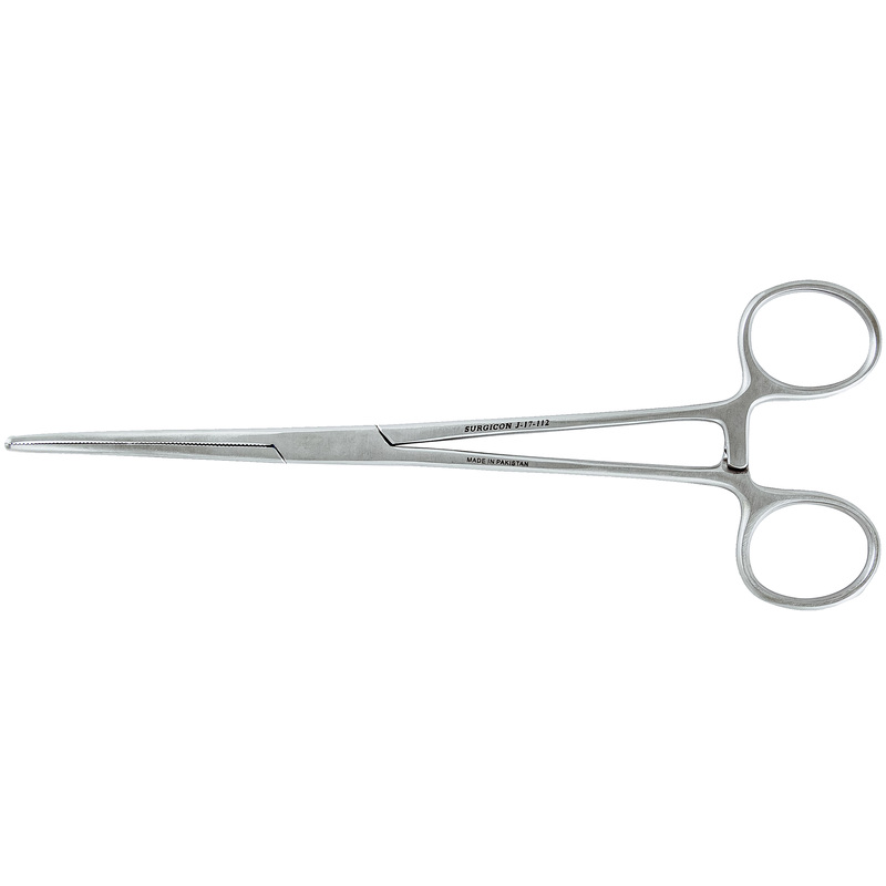 Изображение товара Зажим к кровоостанавливающий зубчатый изогнутый №2 205 мм хирургический инструмент