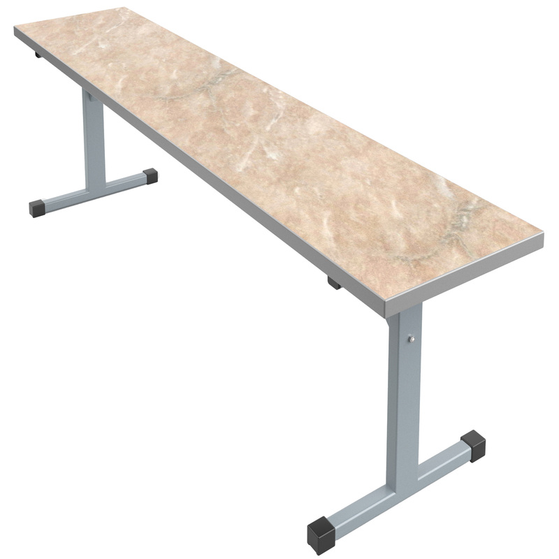 Изображение товара Скамья (серый/мрамор бежевый, 1500х320х460 мм)
