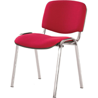 Стул офисный Easy Chair ИЗО/ISO красный ткань металл хромированный,  поперечина (диаметр) 18 мм (2028507)