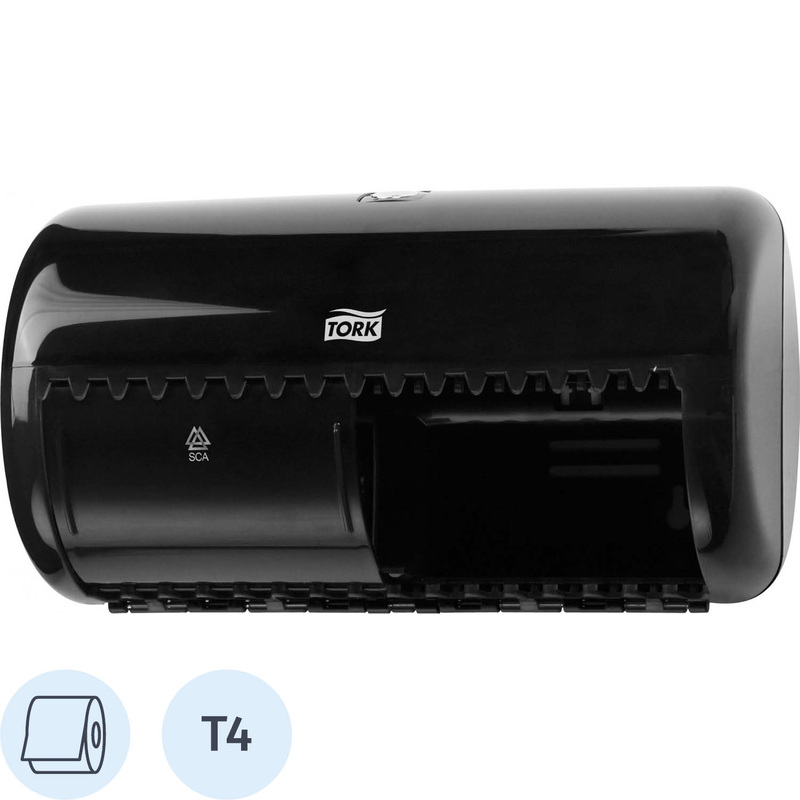 Изображение товара Диспенсер для туалетной бумаги рулонный Торк Т4 черный пластиковый настенный