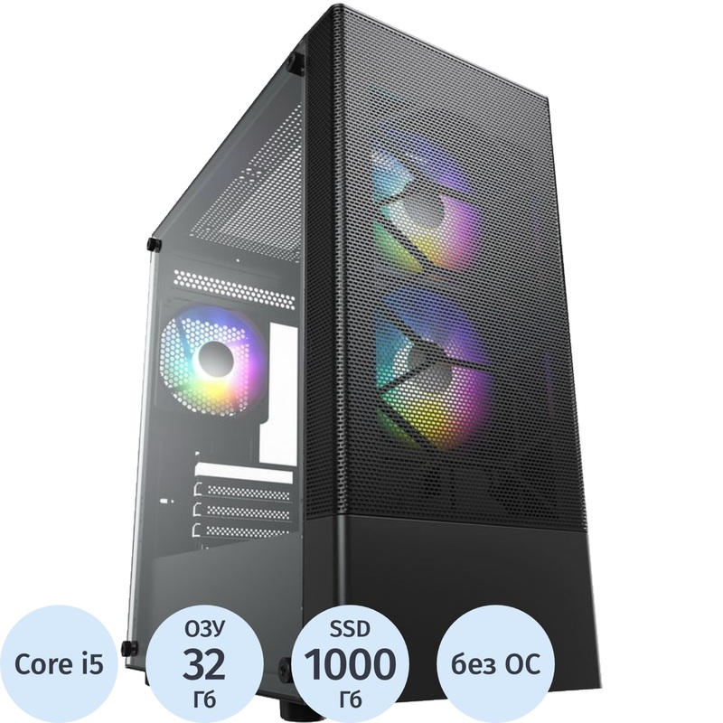 Изображение товара Системный блок игровой BigTech 5NG Core i5 12400F 32ГБ SSD 1000ГБ