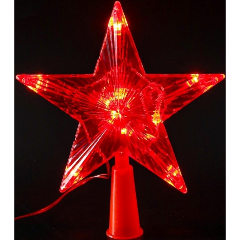 Изображение товара Светодиодная верхушка на ёлку Звезда пластик 10 LED красный Мiland