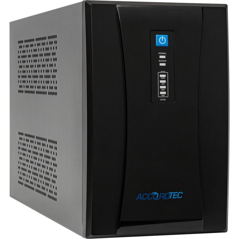 Изображение товара Блок бесперебойного питания AccordTec UPS-220/1200VA AT-06376 стационарный для дома и офиса