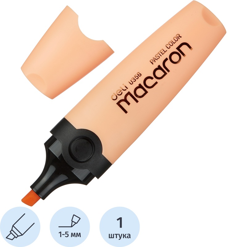 Изображение товара Текстовыделитель Deli Macaron оранжевый 1-5 мм канцелярский маркер