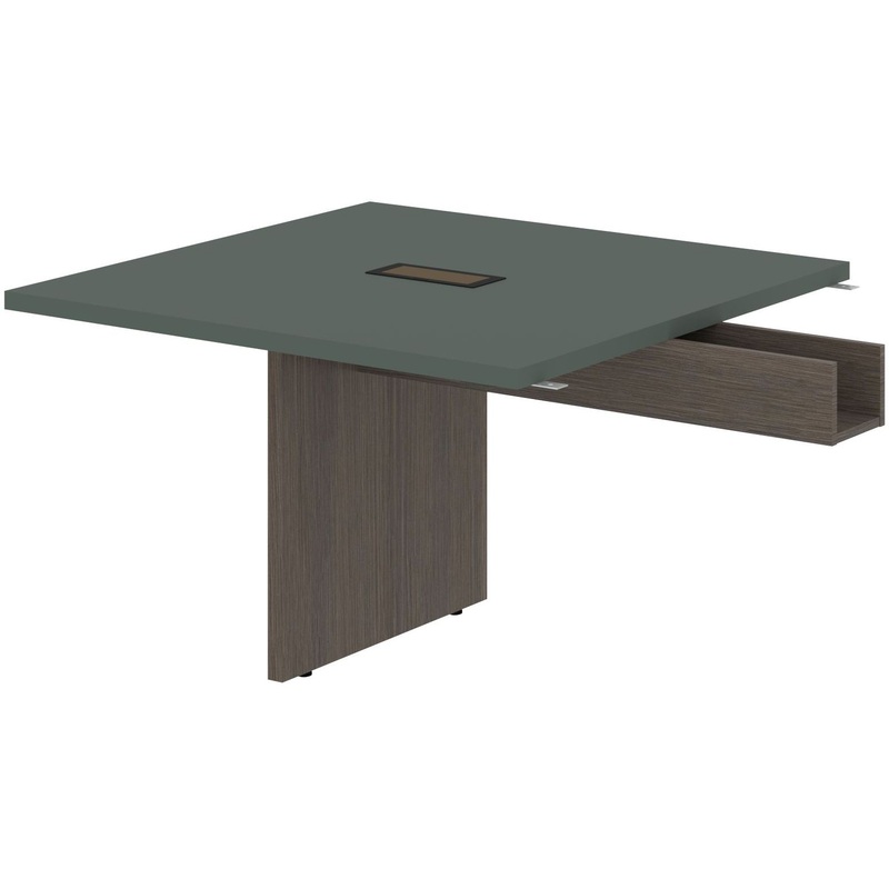 Изображение товара Стол для переговоров нефрит/дуб сильвер 1200х1200х750 мм кабель канал