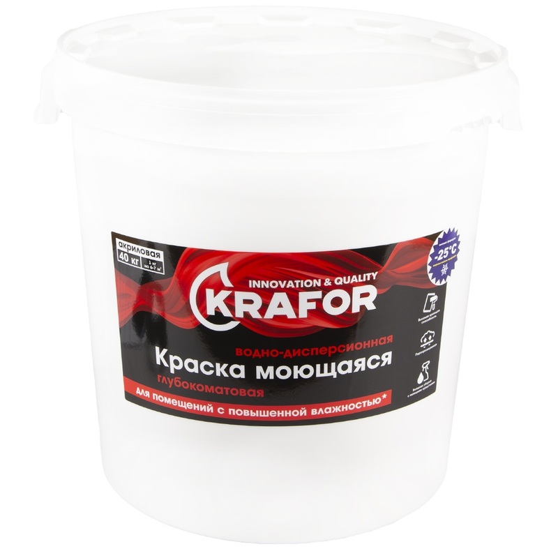 Изображение товара Краска для стен Krafor белая глубокоматовая 40 кг
