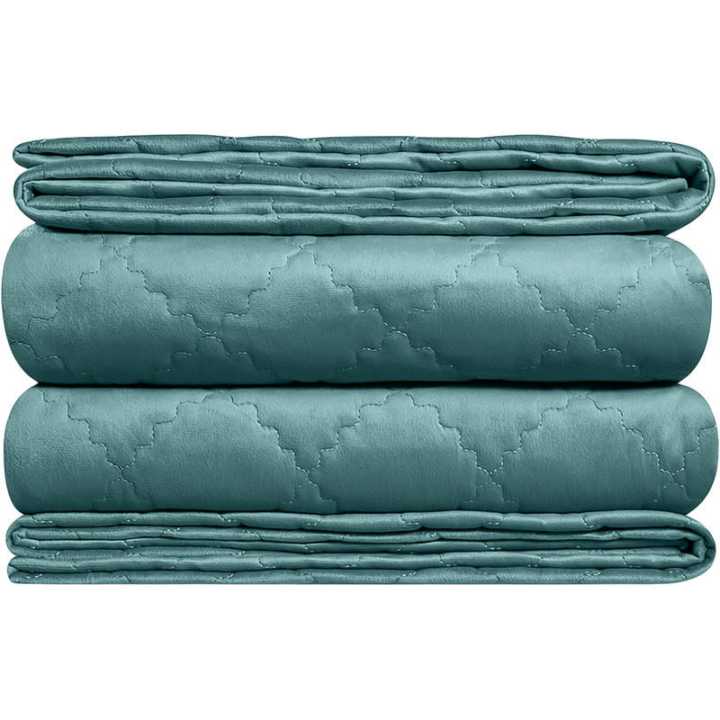 Изображение товара Покрывало стёганое Estia Вилен бархат голубое 240x260 см