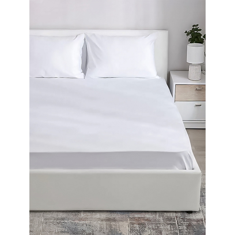 Изображение товара Простыня Bravo поплин 180x215 см белая гипоаллергенная 115 г/кв.м